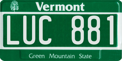 VT license plate LUC881