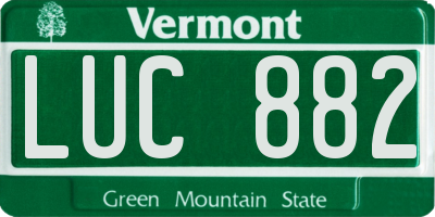 VT license plate LUC882