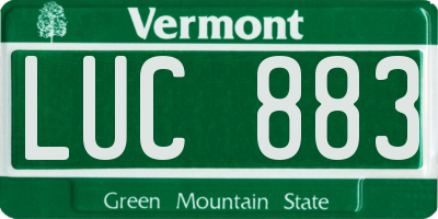 VT license plate LUC883