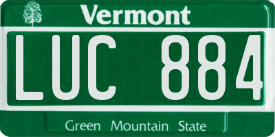 VT license plate LUC884
