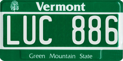 VT license plate LUC886