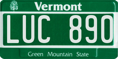 VT license plate LUC890