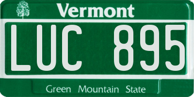 VT license plate LUC895