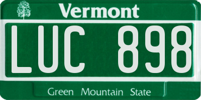 VT license plate LUC898