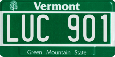 VT license plate LUC901
