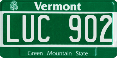 VT license plate LUC902