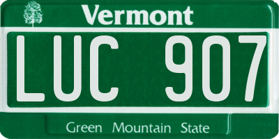 VT license plate LUC907