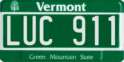 VT license plate LUC911