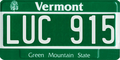 VT license plate LUC915