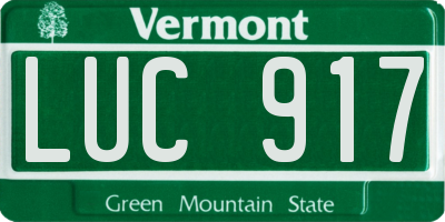 VT license plate LUC917