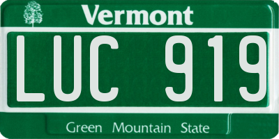 VT license plate LUC919