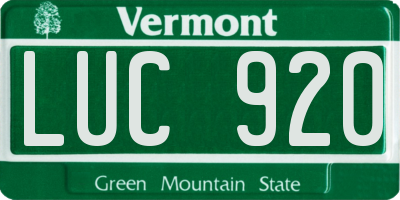 VT license plate LUC920