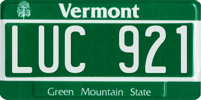 VT license plate LUC921