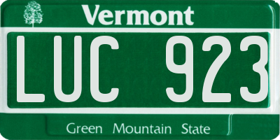 VT license plate LUC923