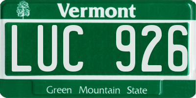 VT license plate LUC926