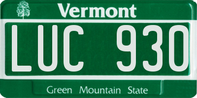 VT license plate LUC930