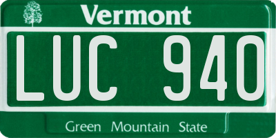 VT license plate LUC940