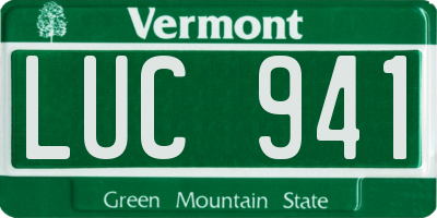 VT license plate LUC941