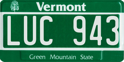 VT license plate LUC943