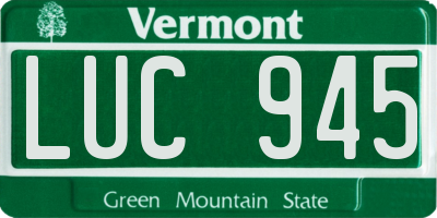 VT license plate LUC945