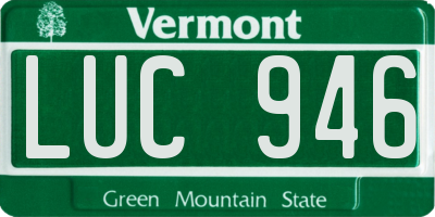 VT license plate LUC946