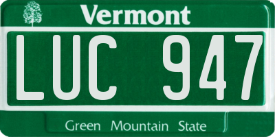 VT license plate LUC947