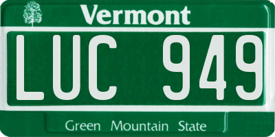 VT license plate LUC949