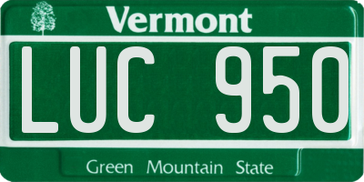 VT license plate LUC950