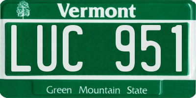 VT license plate LUC951