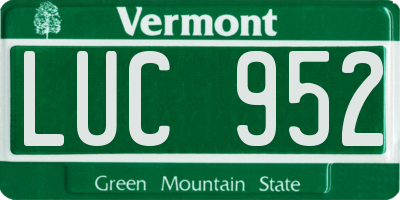 VT license plate LUC952