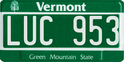 VT license plate LUC953