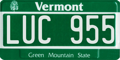 VT license plate LUC955