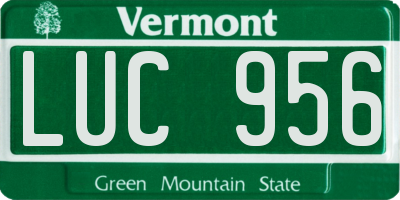 VT license plate LUC956