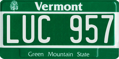 VT license plate LUC957