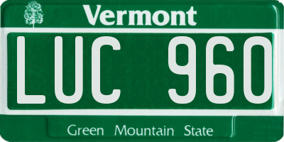 VT license plate LUC960