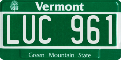 VT license plate LUC961