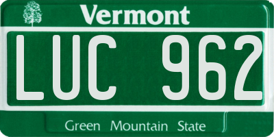 VT license plate LUC962