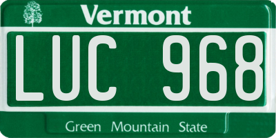 VT license plate LUC968