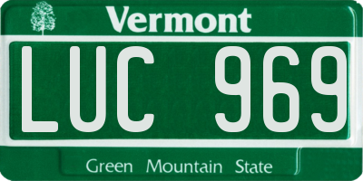 VT license plate LUC969