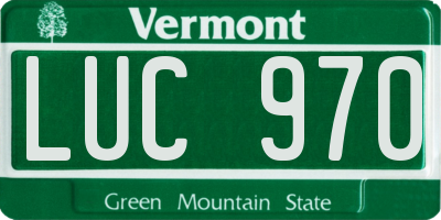 VT license plate LUC970