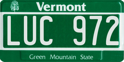 VT license plate LUC972
