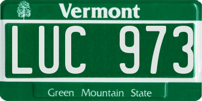 VT license plate LUC973