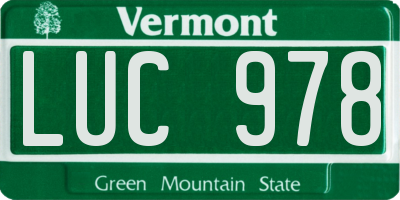 VT license plate LUC978