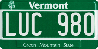 VT license plate LUC980