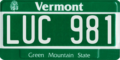 VT license plate LUC981