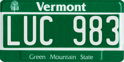 VT license plate LUC983
