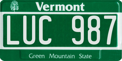 VT license plate LUC987