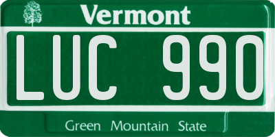 VT license plate LUC990