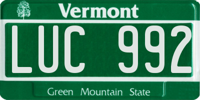 VT license plate LUC992