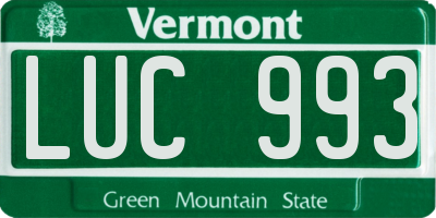 VT license plate LUC993